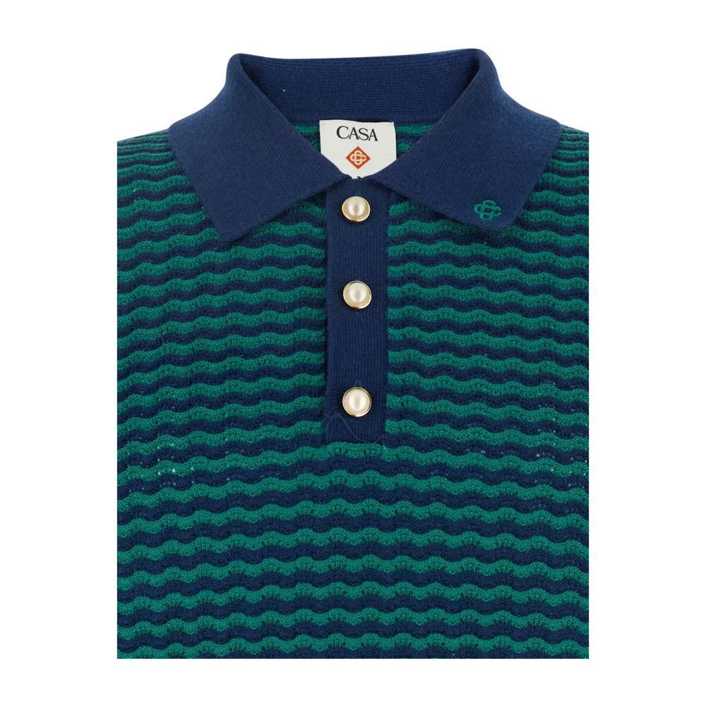 Casablanca Blauw Poloshirt met Logoborduursel Blue Heren