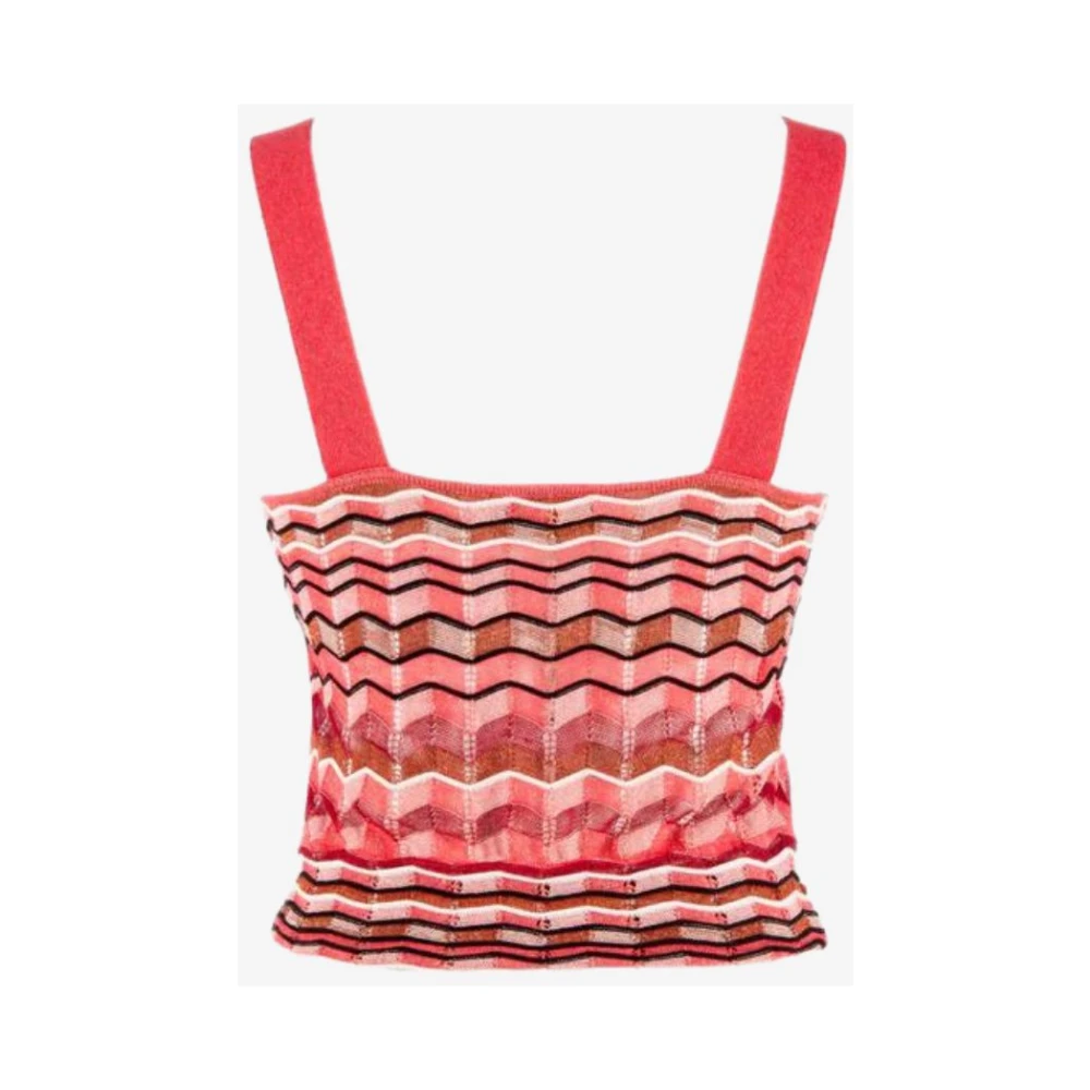 Nenette Gekleurde Gebreide Zigzag Top Red Dames
