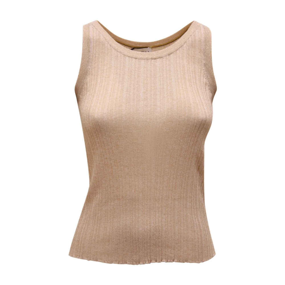 Marella Women's Beige Tiro Lurex Tank Top