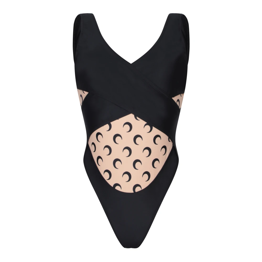 Marine Serre Moon Beachwear Polyamide Collectie Black Dames