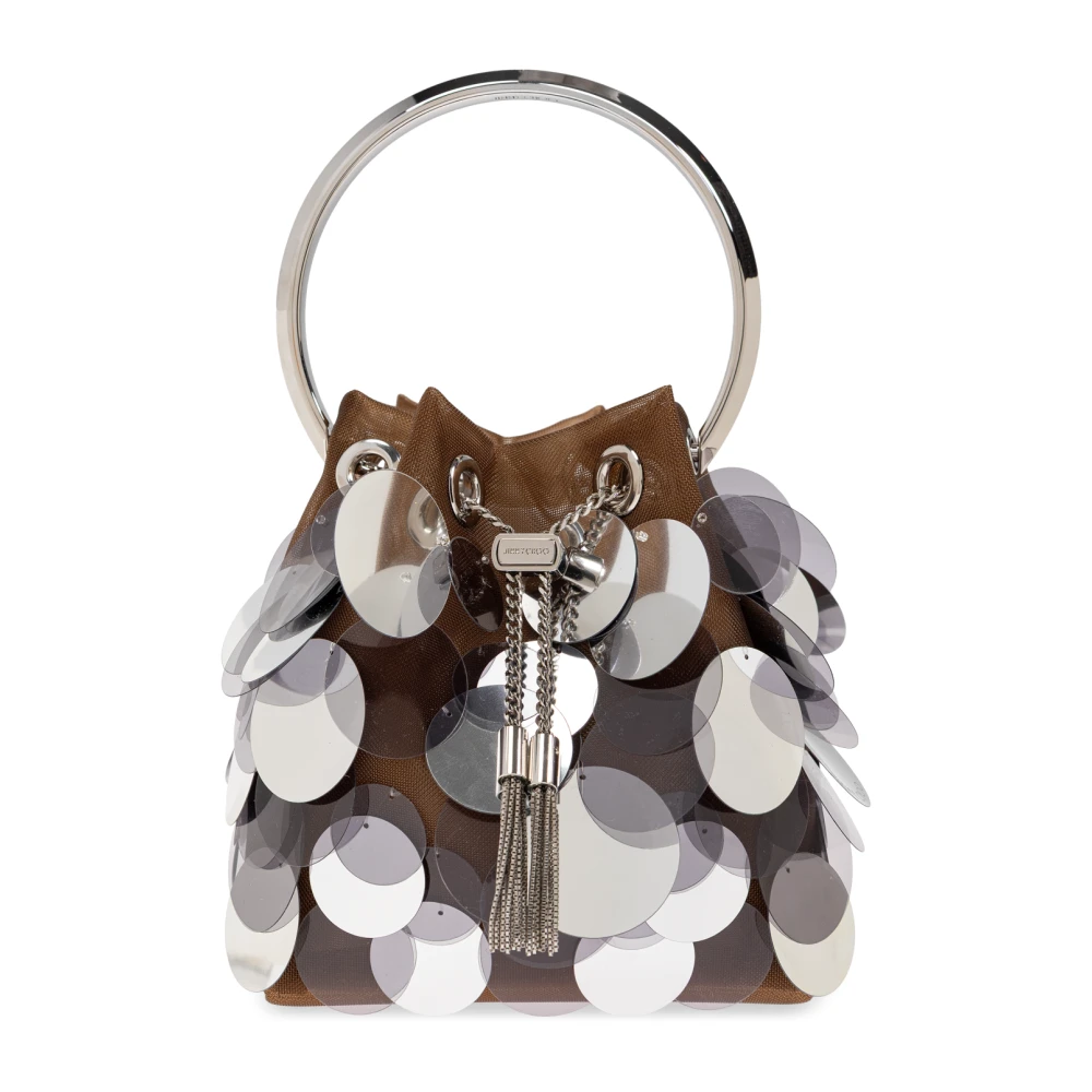 Jimmy Choo Paillet Tule Tas met Metalen Kwastjes Gray Dames