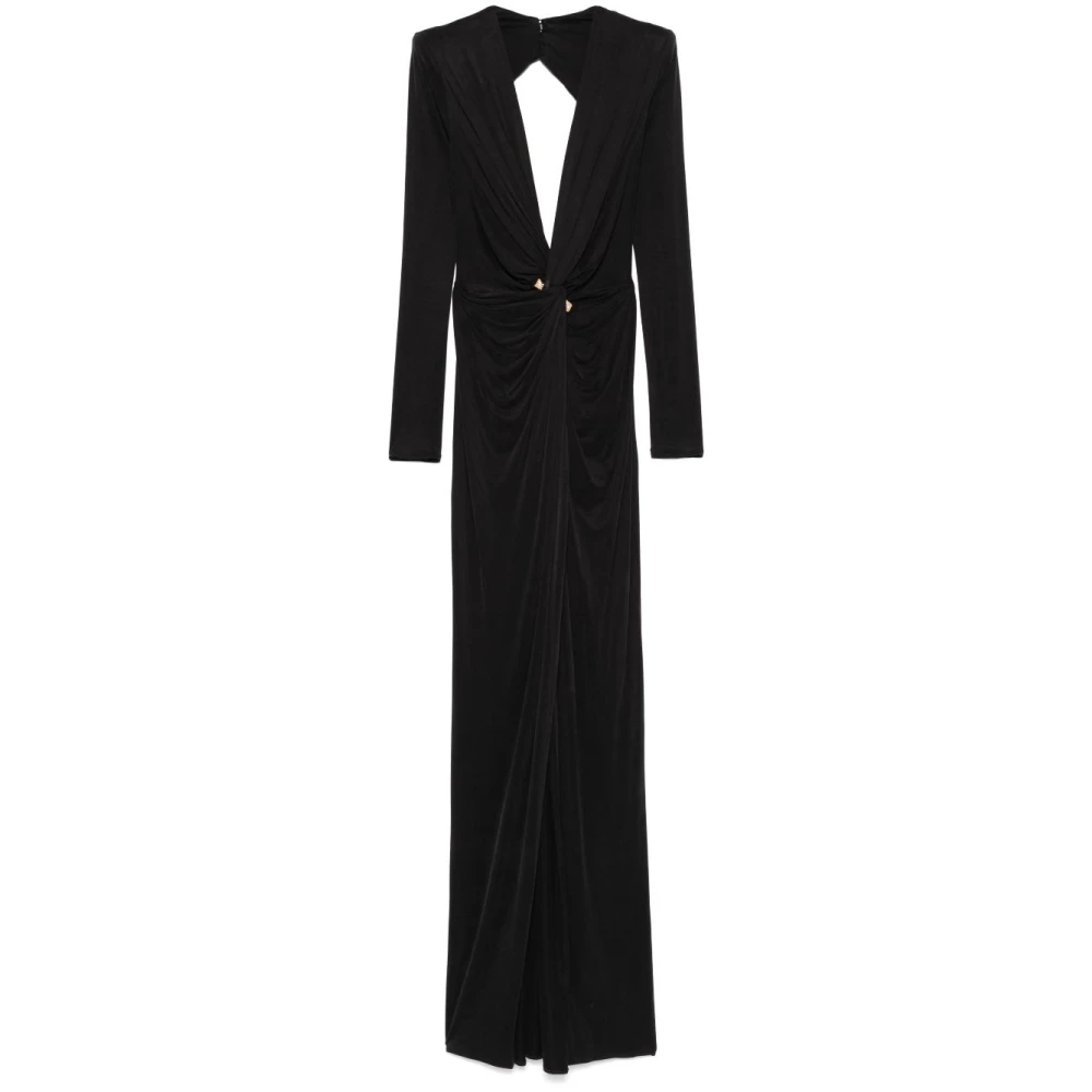 Elisabetta Franchi Zwarte Jurk voor Vrouwen Elegante Stijl Black Dames