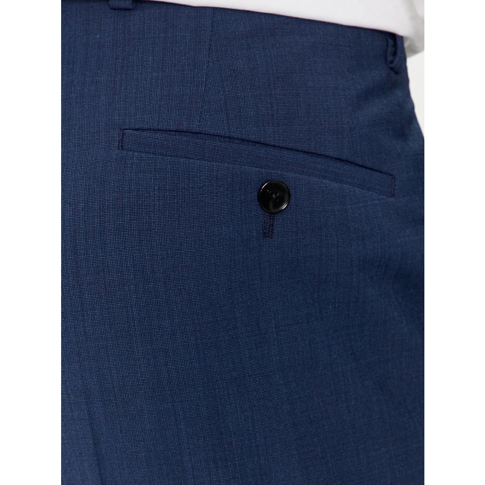 Hugo Boss Blauw Wolmix Slim Fit Pak Blue Heren