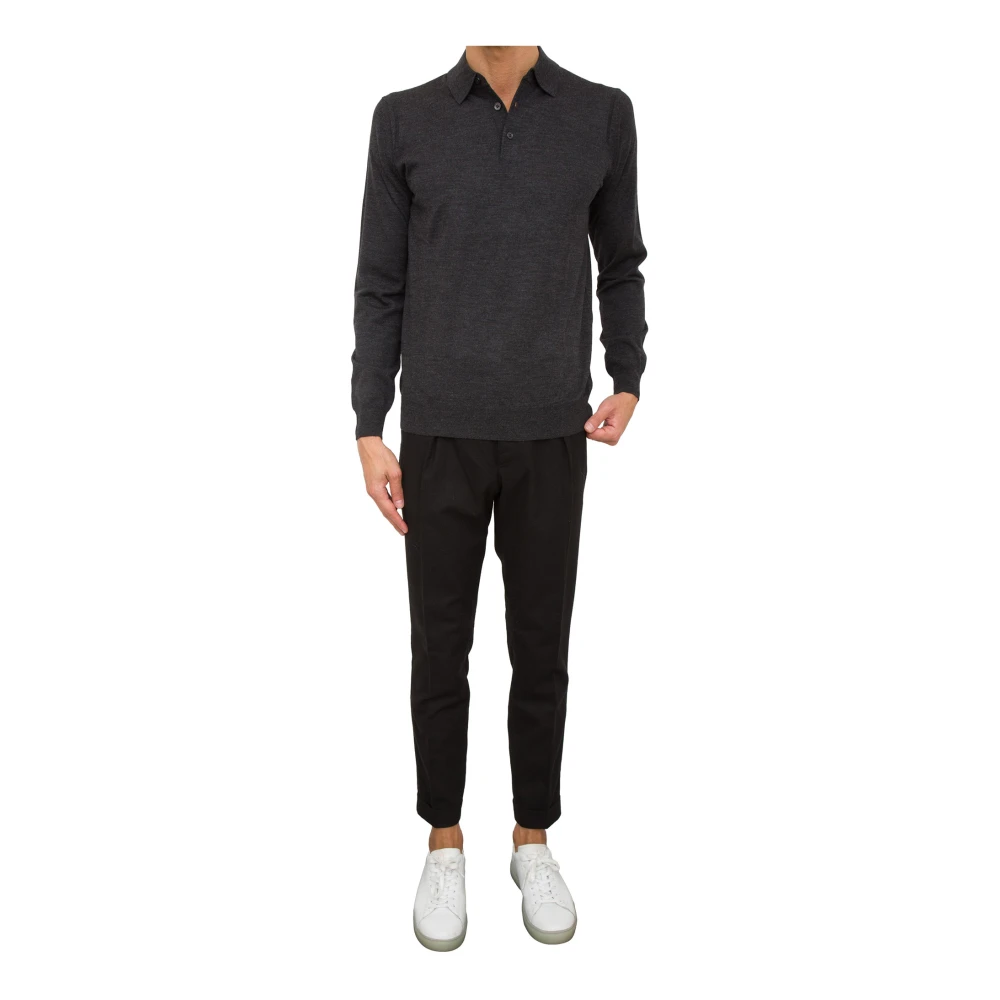 Paolo Pecora Grijze Polo Shirt Klassieke Stijl Gray Heren