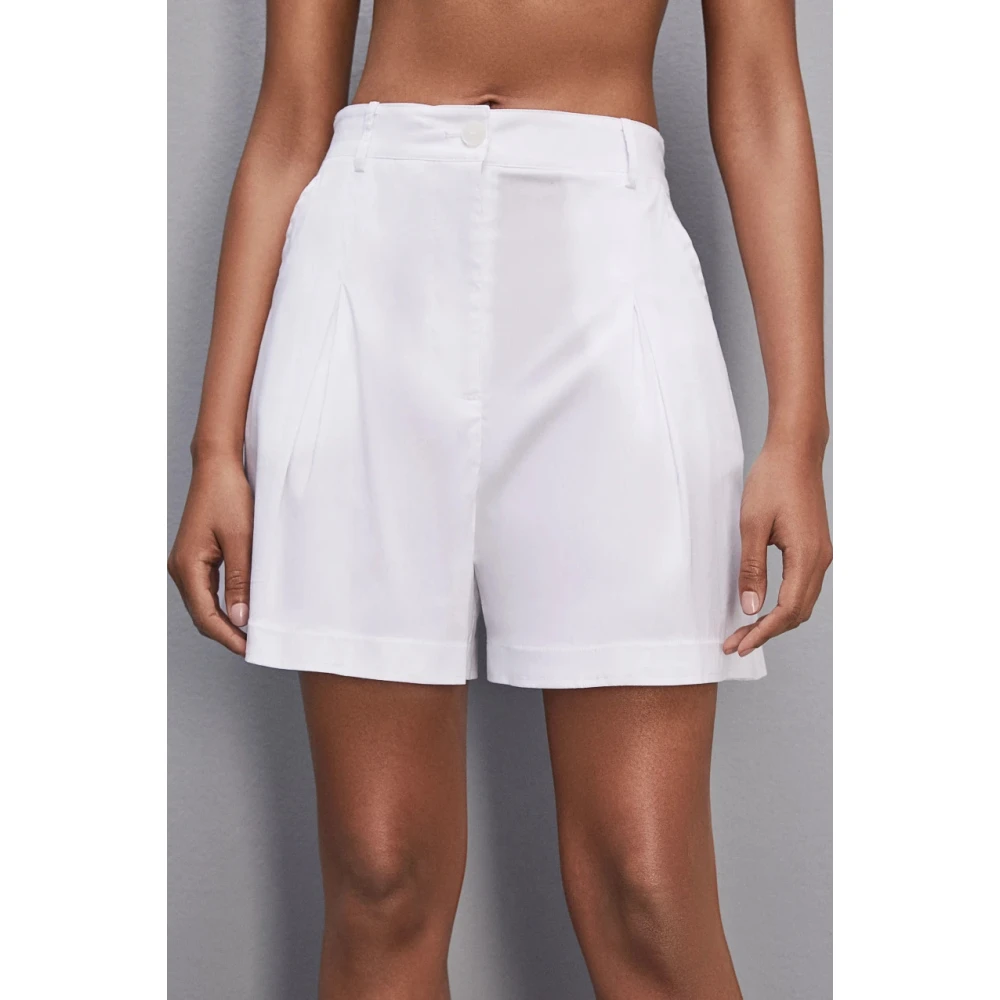PATRIZIA PEPE Stretch katoenen poplin shorts White Dames