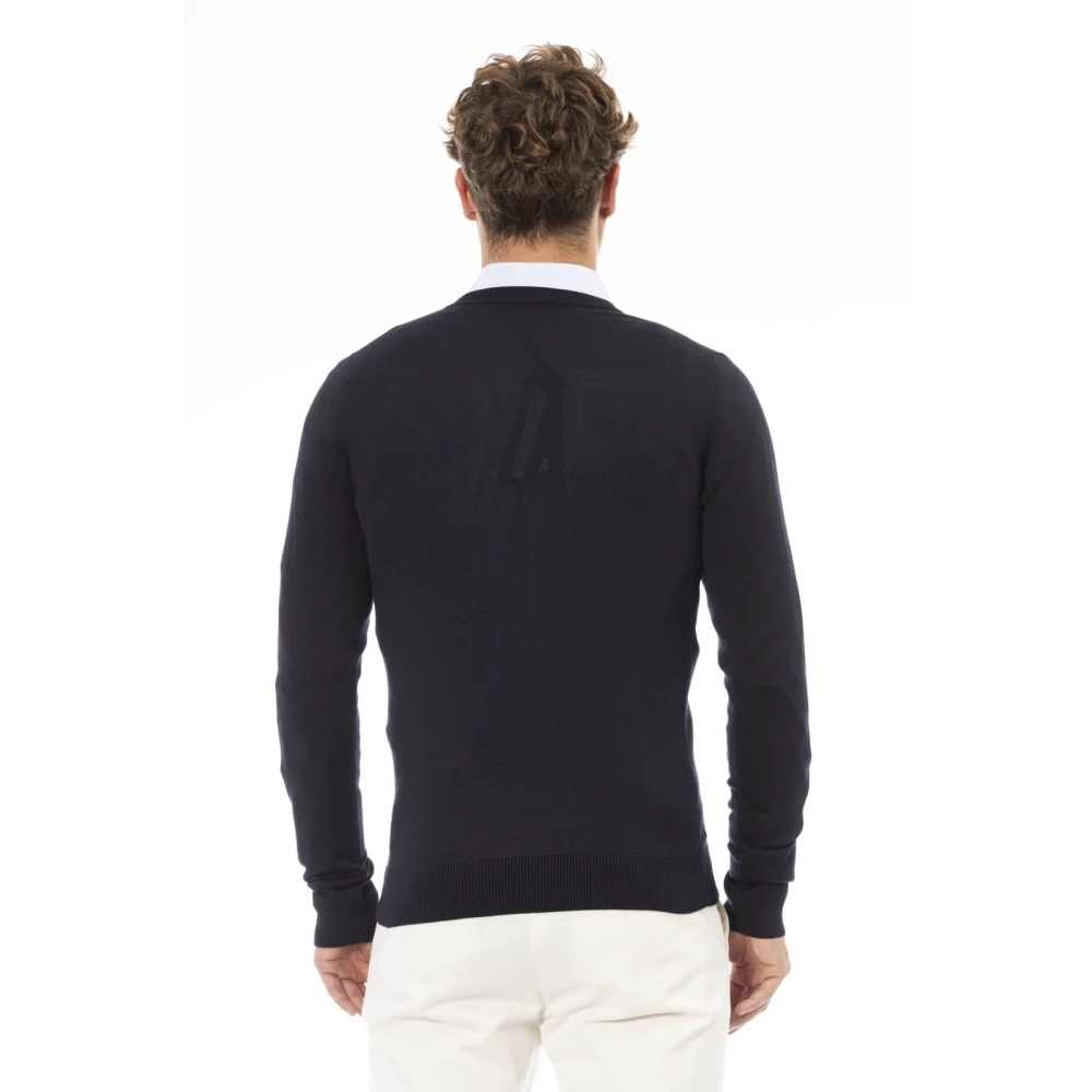Baldinini V-hals Trui met Lange Mouwen Blue Heren