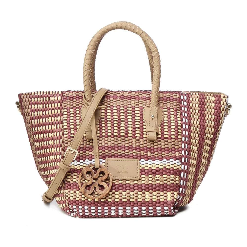 V73 Vrouw Multicolor Rode Winkel Tas Met Logopatch