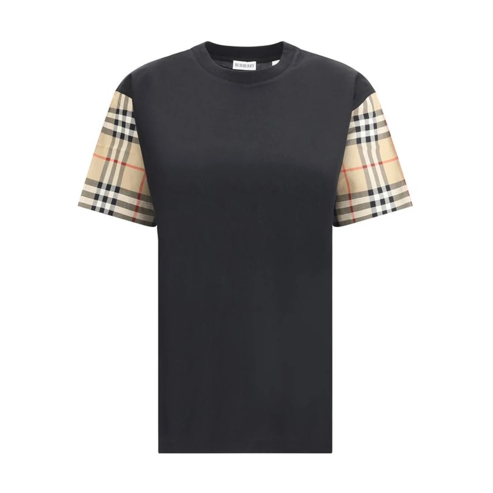 Burberry Archief Check Katoenen T-shirt Black Dames