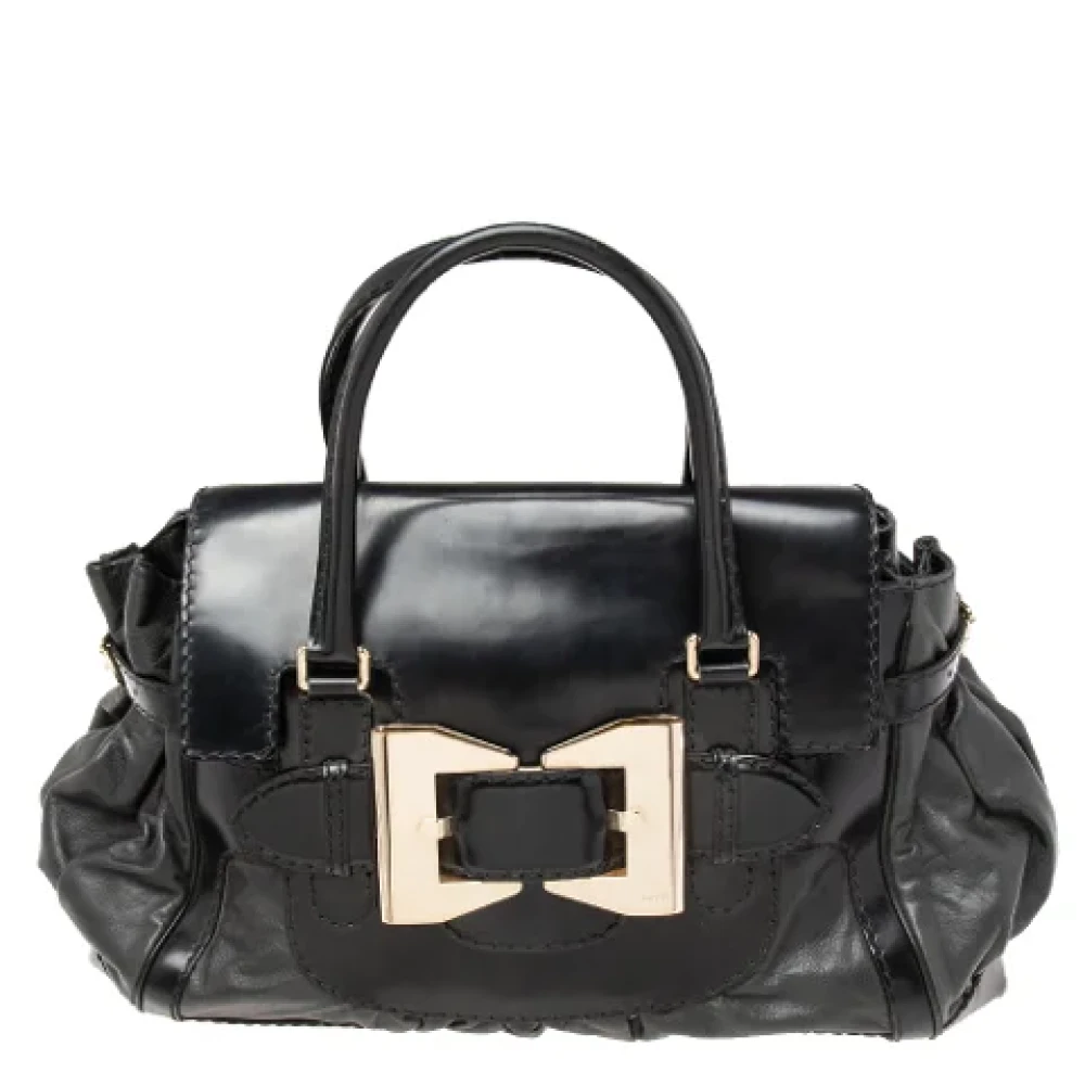 Gucci Vintage Pre-owned Leather totes Black Dames