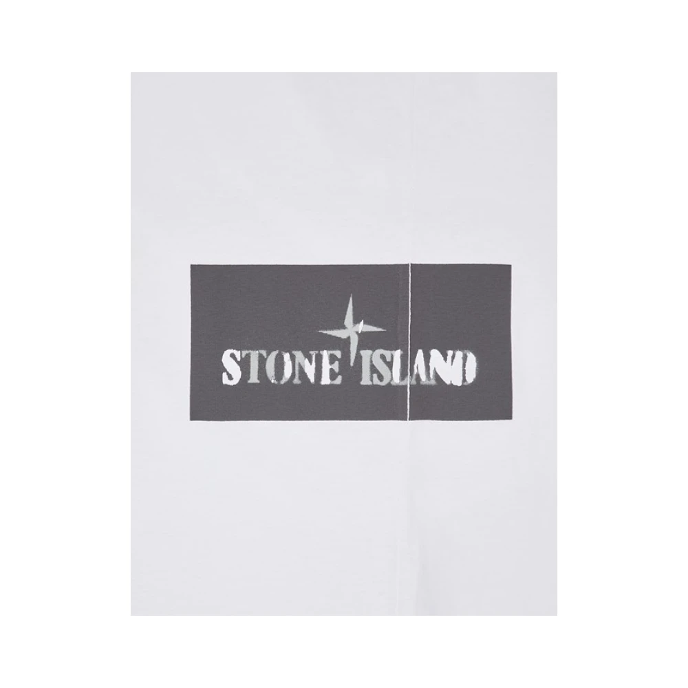 Stone Island Witte Katoenen T-shirt met Print White Heren