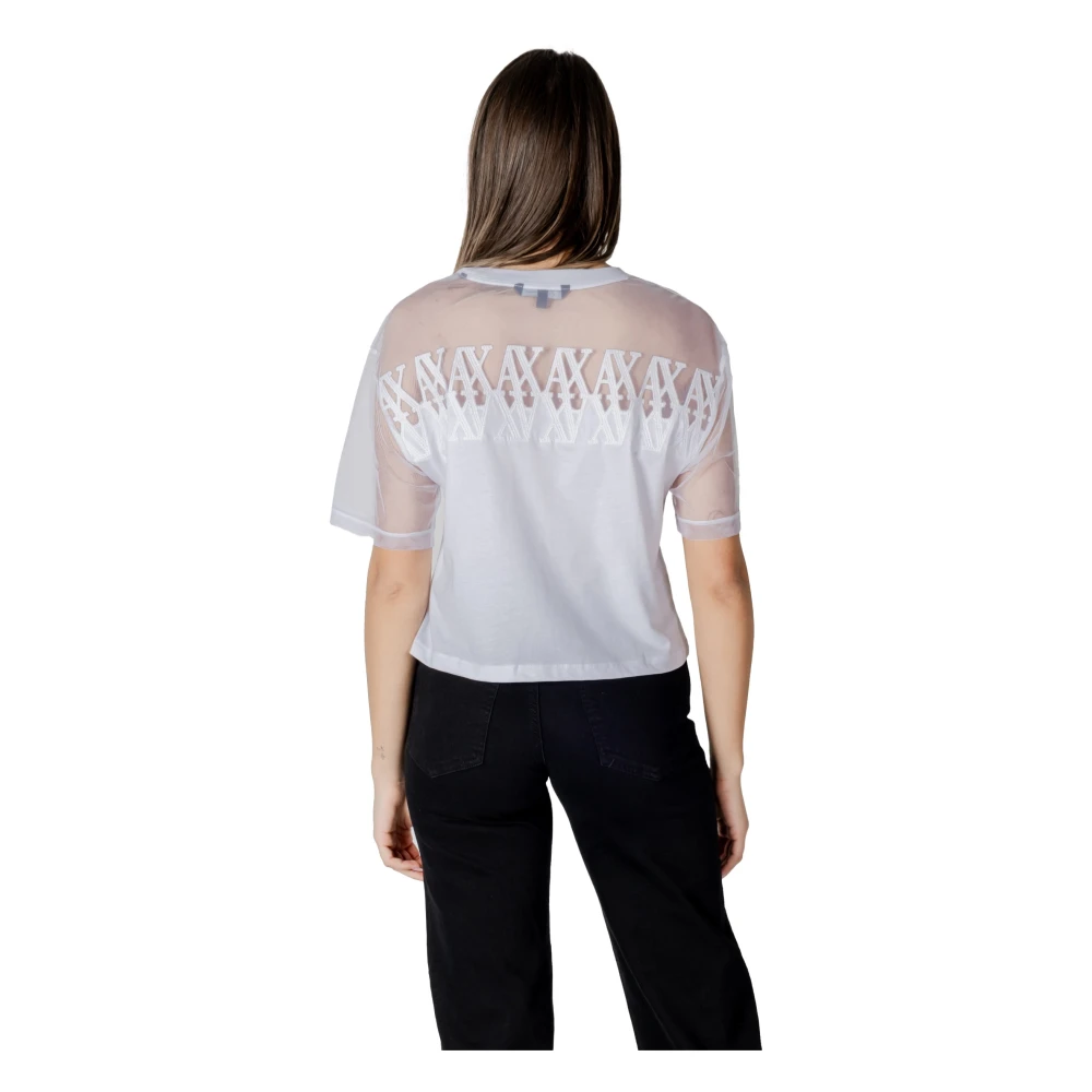 Armani Exchange Korte mouw katoenen T-shirt White Dames