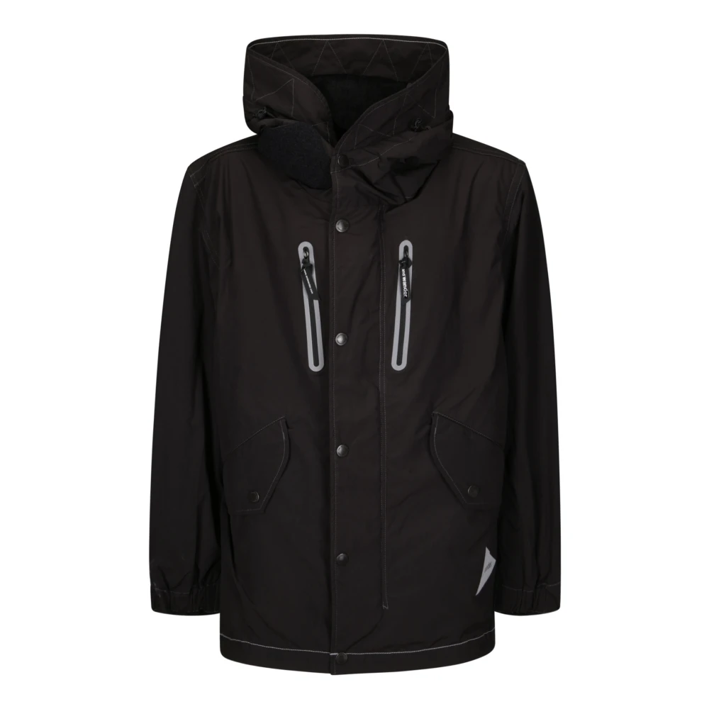 And Wander Fishtail Octa Coat Black Heren