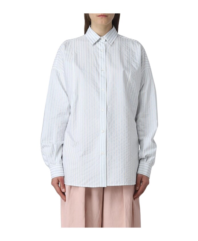 chemise-en-coton-rayee-bleue