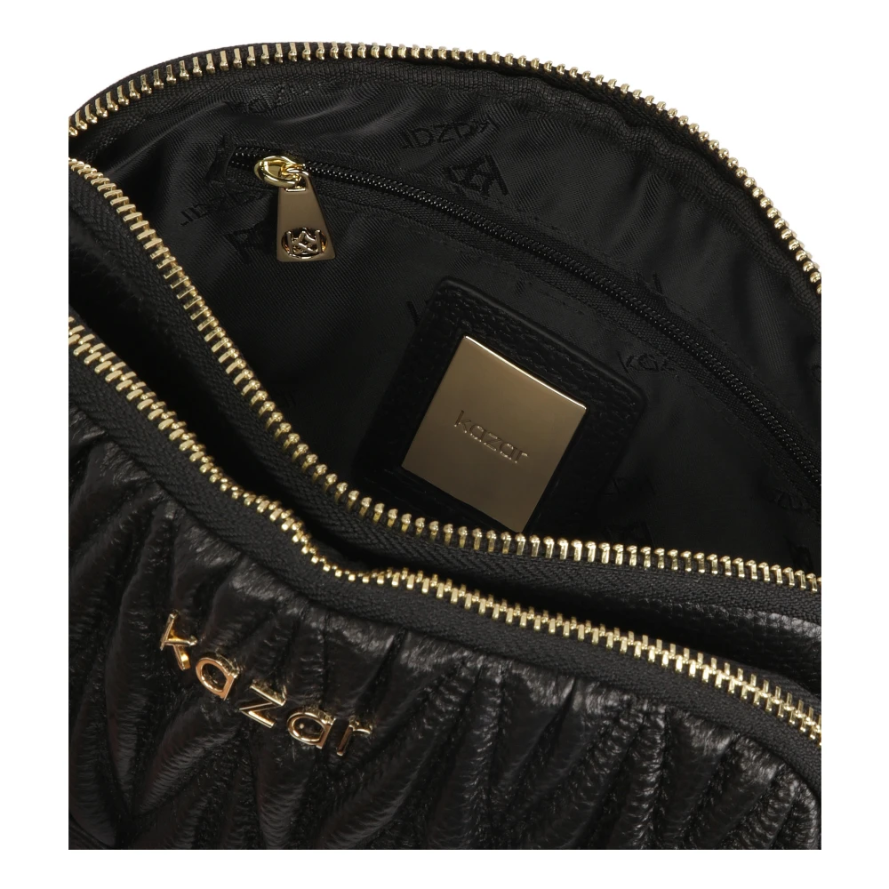 Kazar Kleine zwarte handtas met quilten en monogram Black Dames