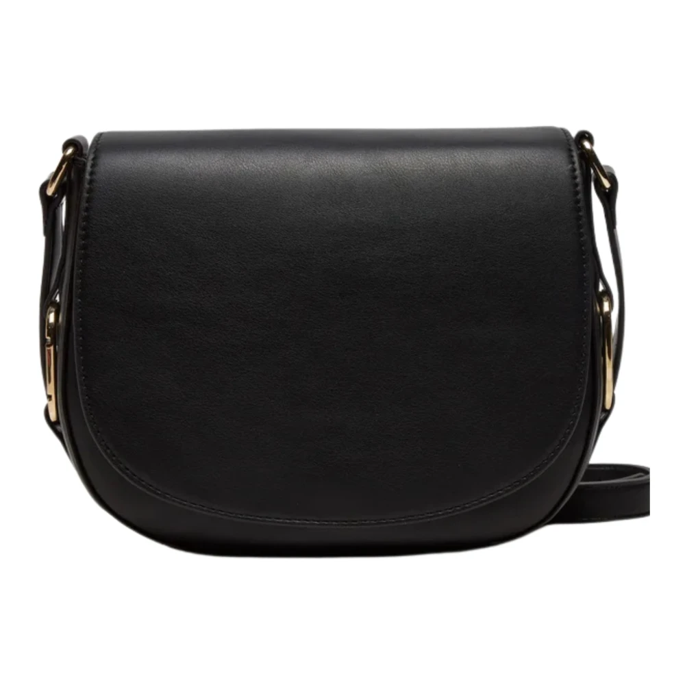Twinset Zwarte schoudertas met ovale gesp Black Dames
