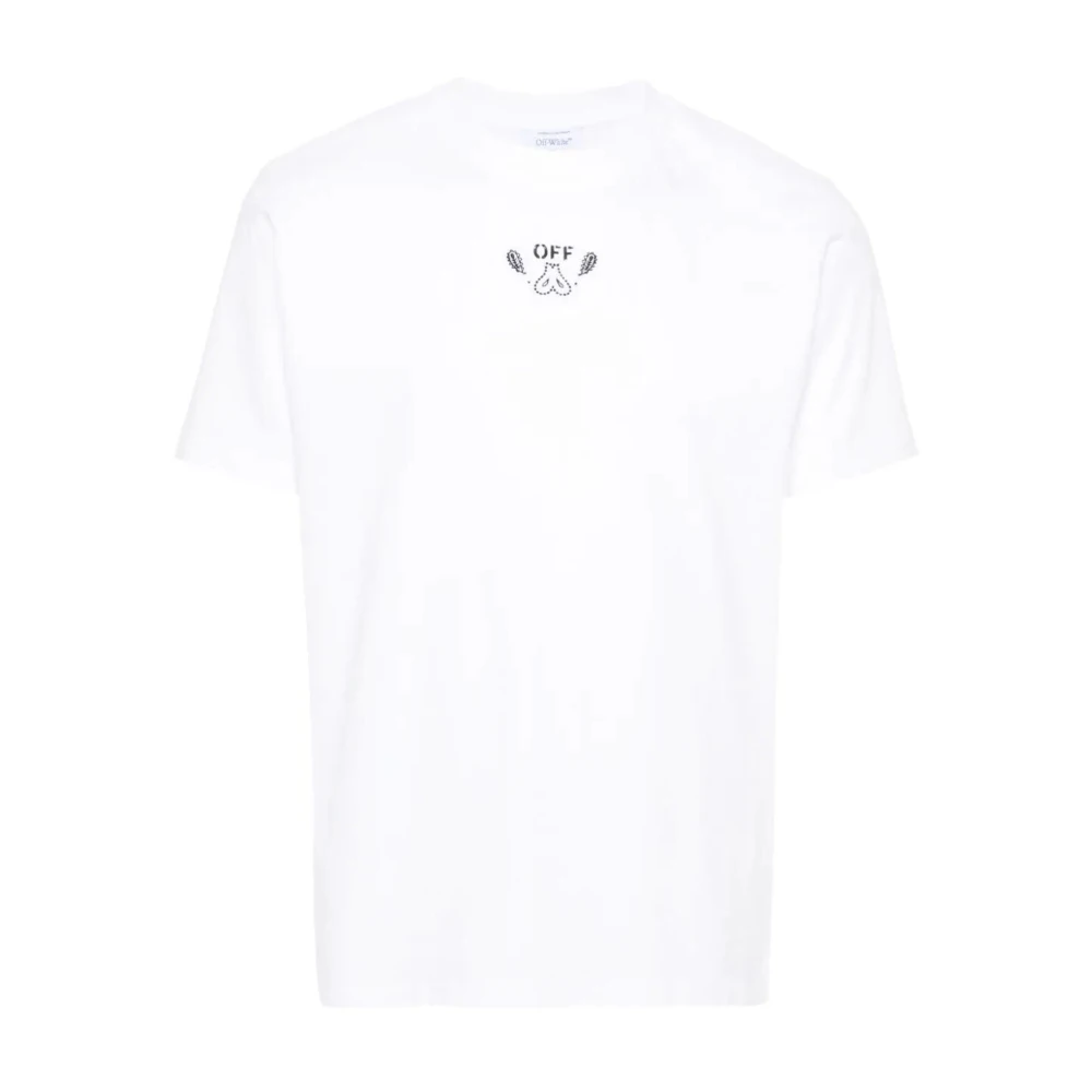 Off White T-shirt met paisley motief White Heren