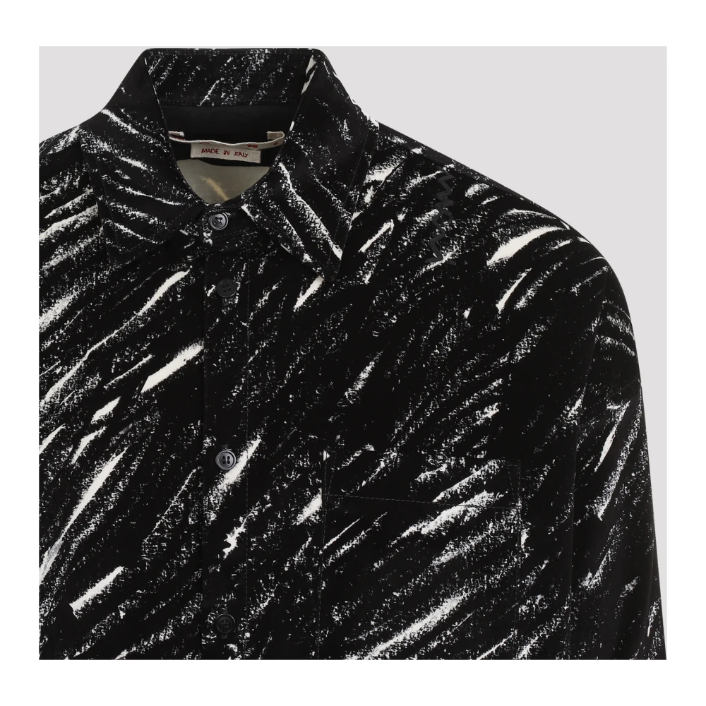 Marni Zwarte overhemden voor mannen Aw24 Black Heren