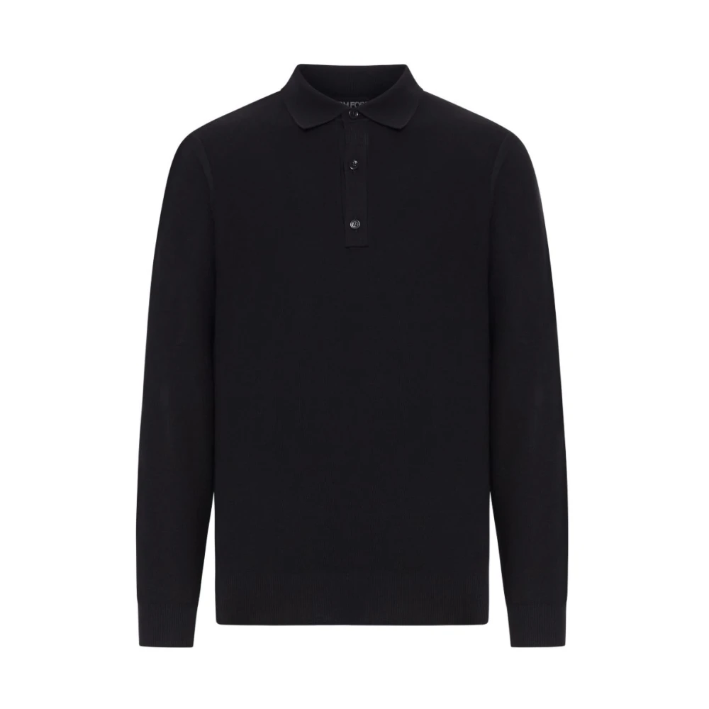 Tom Ford Men's Black Silk Cotton Piquet Polo