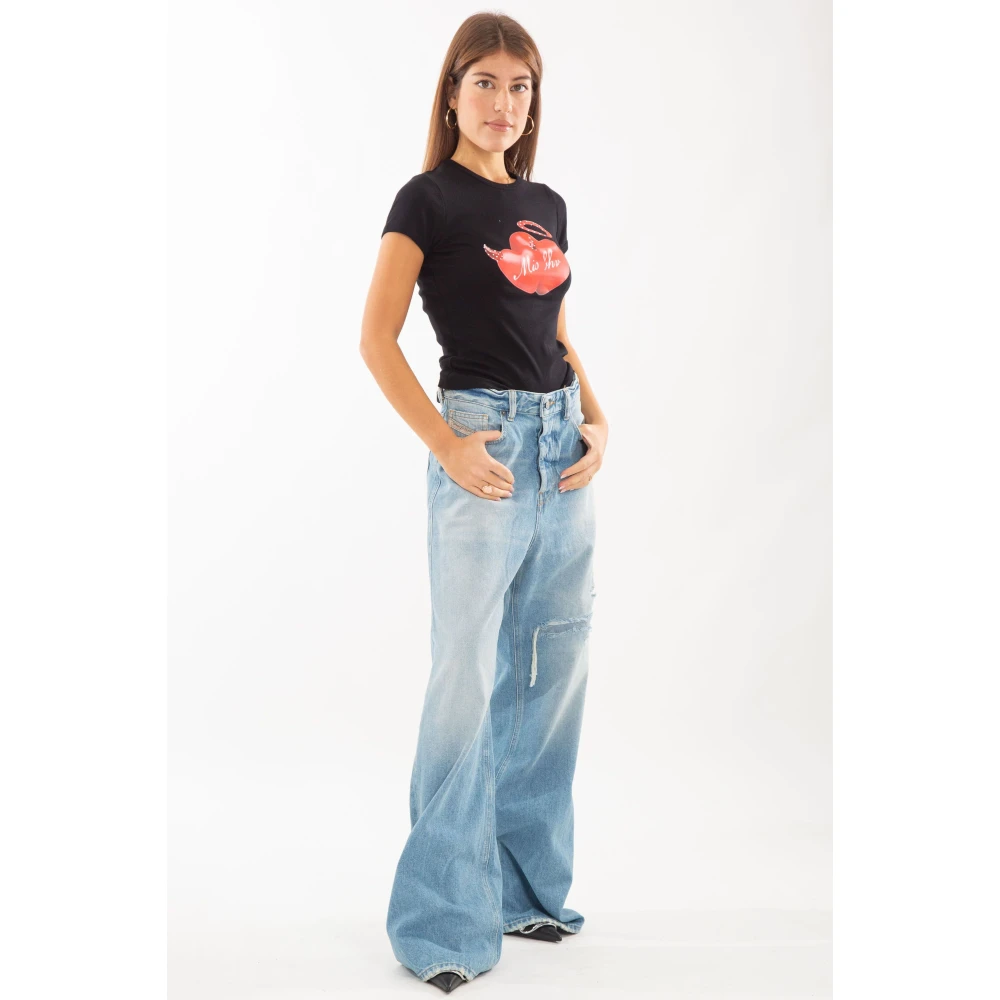 Misbhv Zwarte Hearts Baby Tee Black Dames