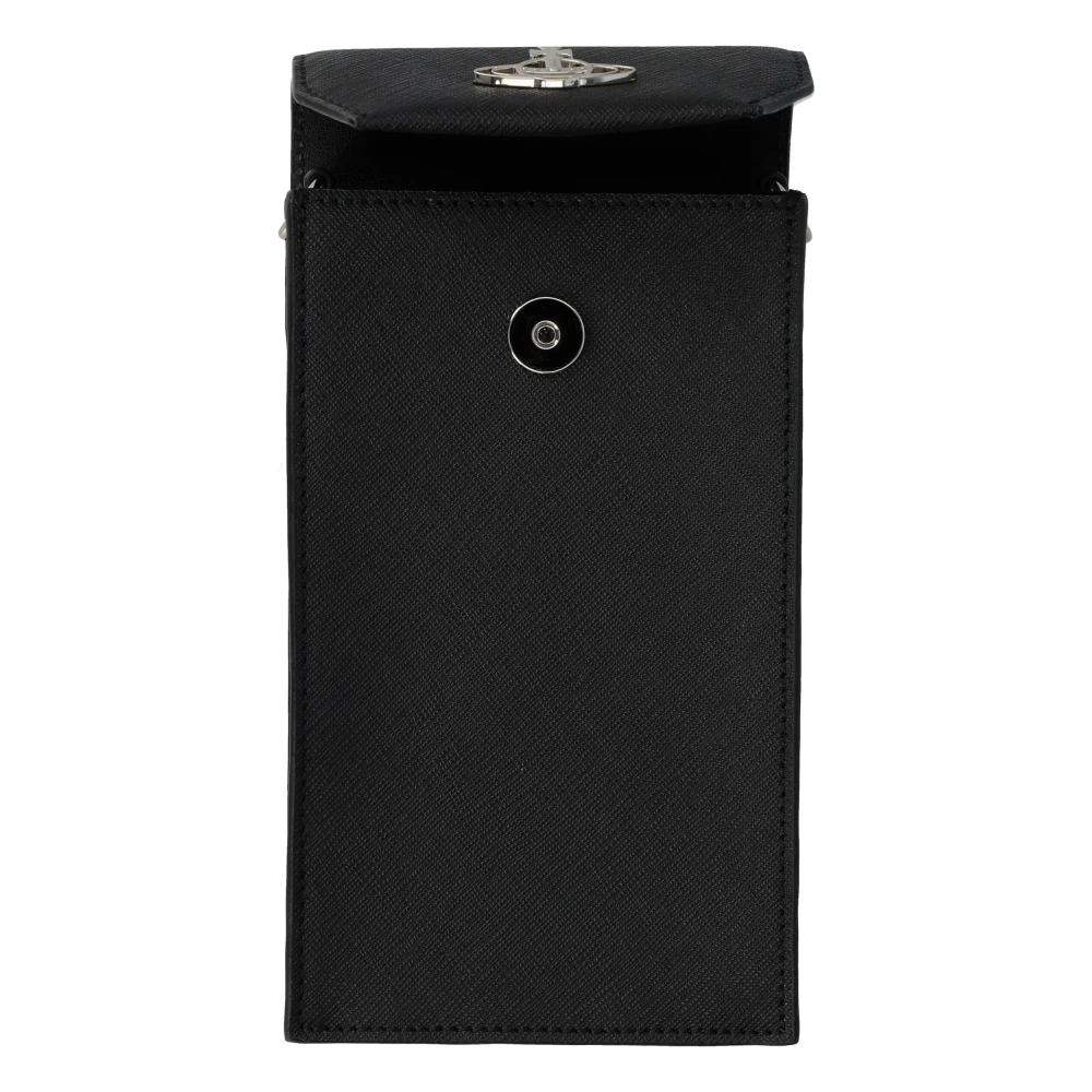 Vivienne Westwood Zwarte leren telefoontas met Orb-embleem Black Dames