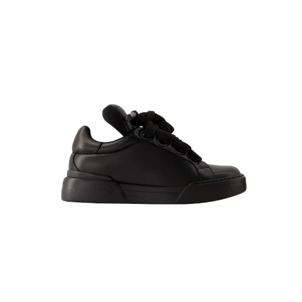 Dolce & Gabbana Leather sneakers Heren Schoenen Zwart