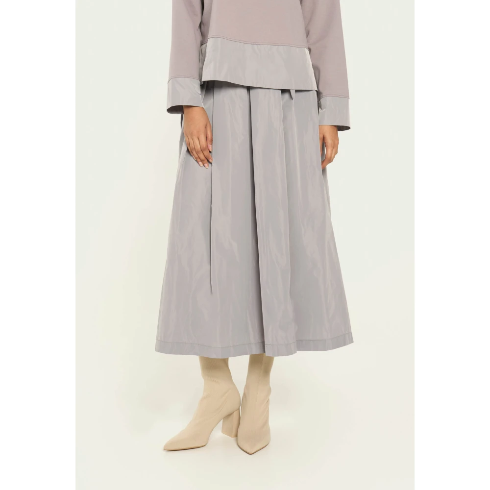 Vicario Cinque Maxi rok in geheugen taffeta met plooien Purple Dames