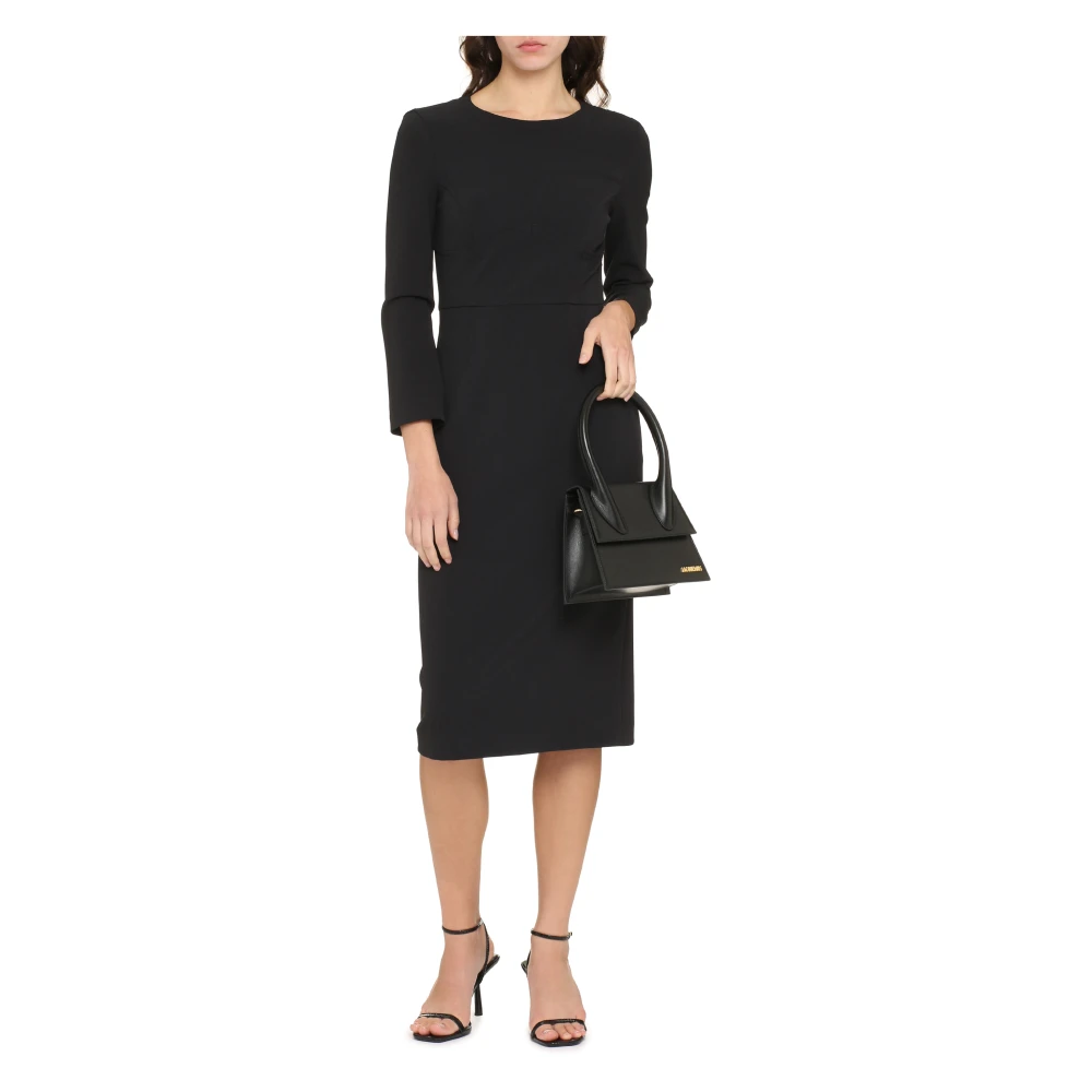 pinko Kanten Detail Crêpe Jurk Black Dames