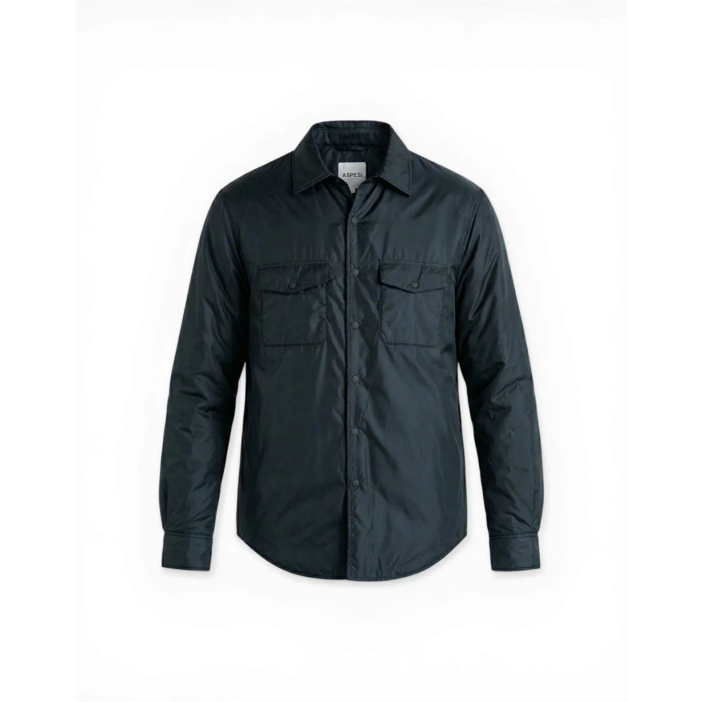 Aspesi Men's Blue Camicia 13 Più Nylon Imbottita - Casual Shirts - L - Shirts