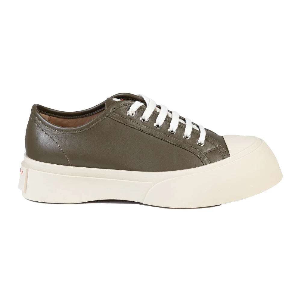 Marni Leren Sneakers Regular Fit Heren Schoenen Groen