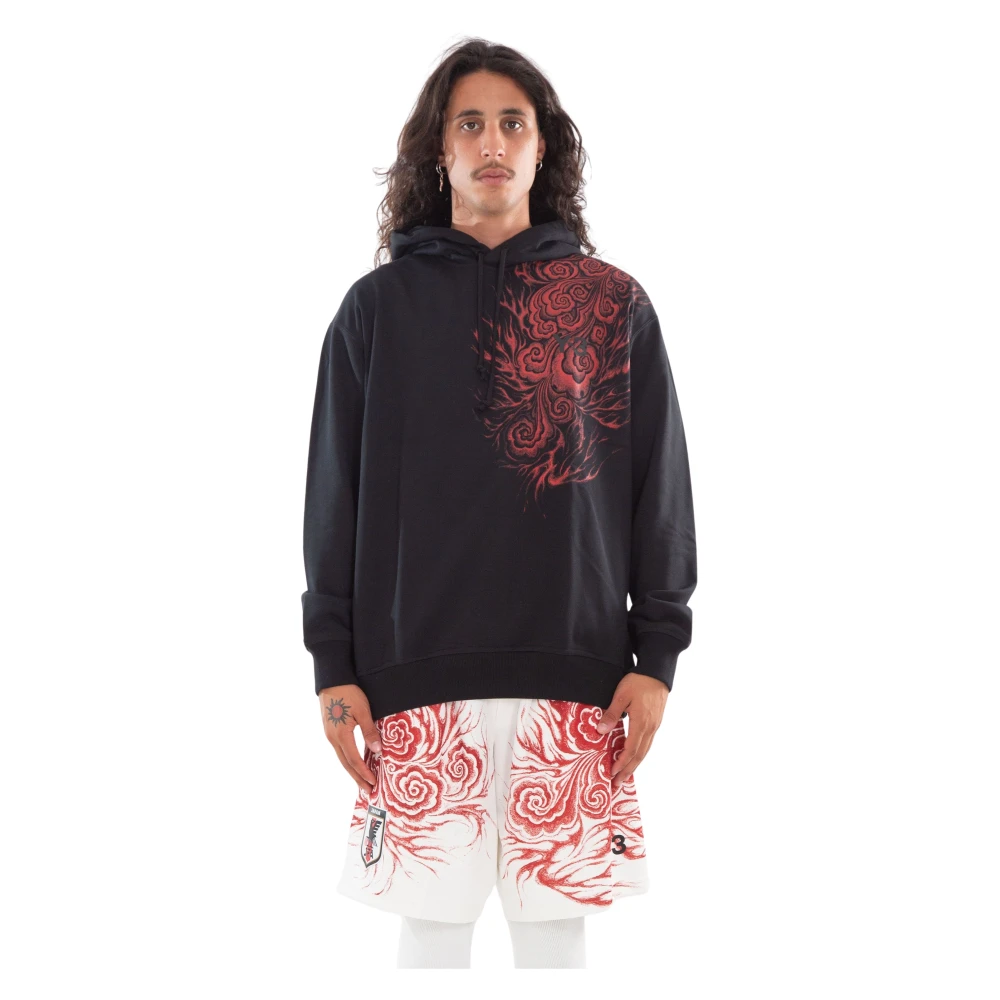 Y-3 Flame Hoodie in Zwart Black Heren