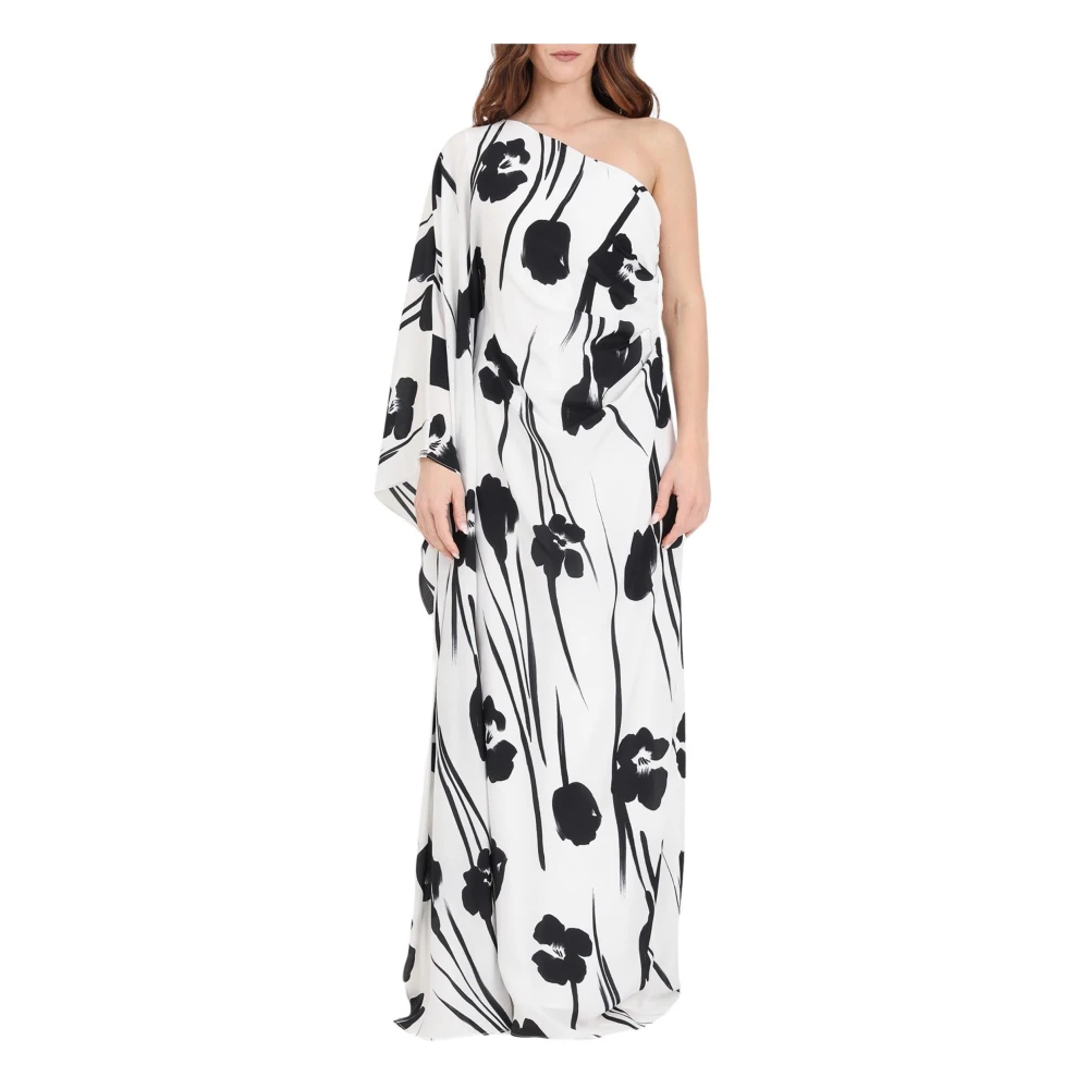 Max Mara Studio Zijden jurk met één schouder Multicolor Dames