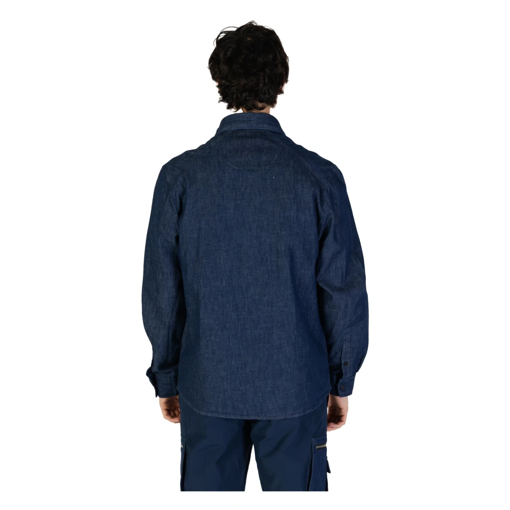 Antony Morato Blauw Effen Katoenen Overhemd met Lange Mouwen Blue Heren