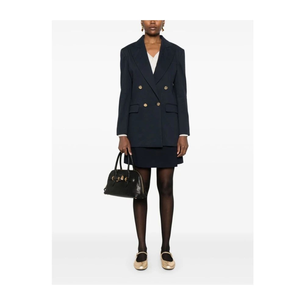 P.a.r.o.s.h. Blauwe Textuur Dubbel-Borst Jas Blue Dames