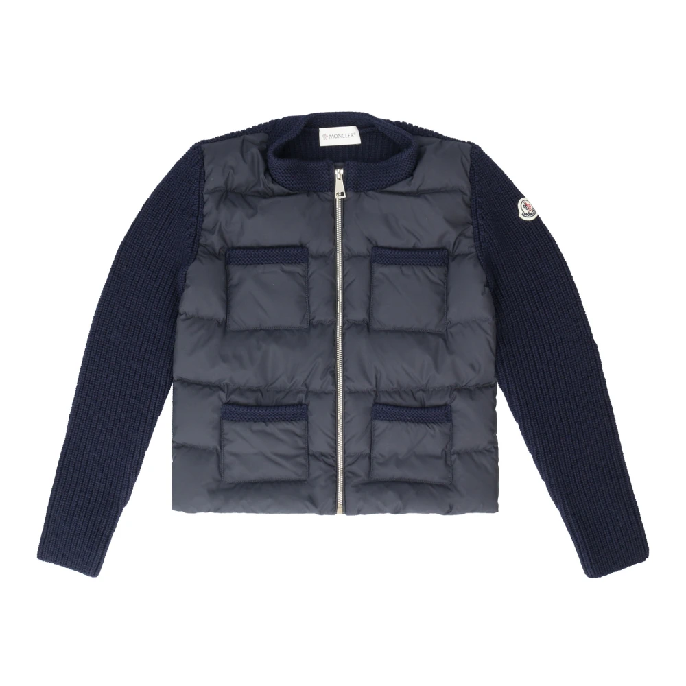 Moncler Cardigan med vadderat framstycke Blue, Flicka