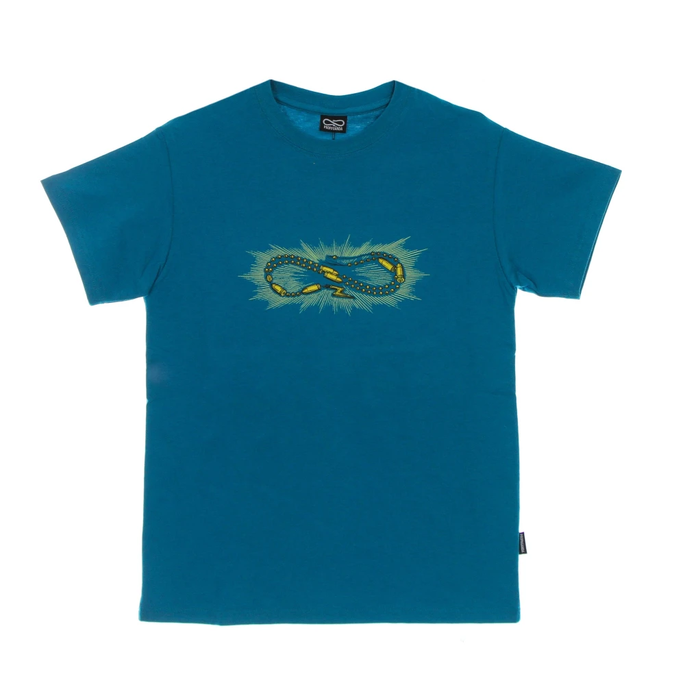 Propaganda Turquoise Heren Tee met Print Blue Heren