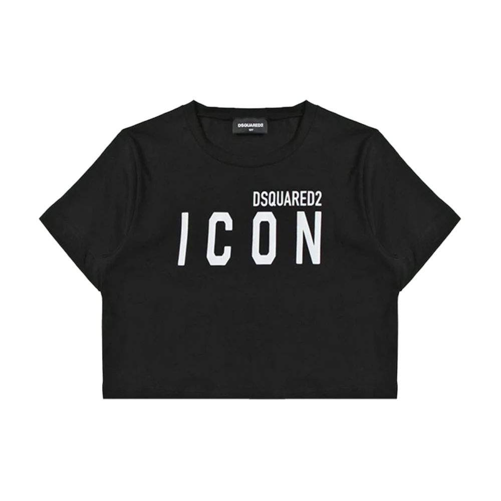 Dsquared2 Barn Cropped T-shirt med Print Black, Flicka