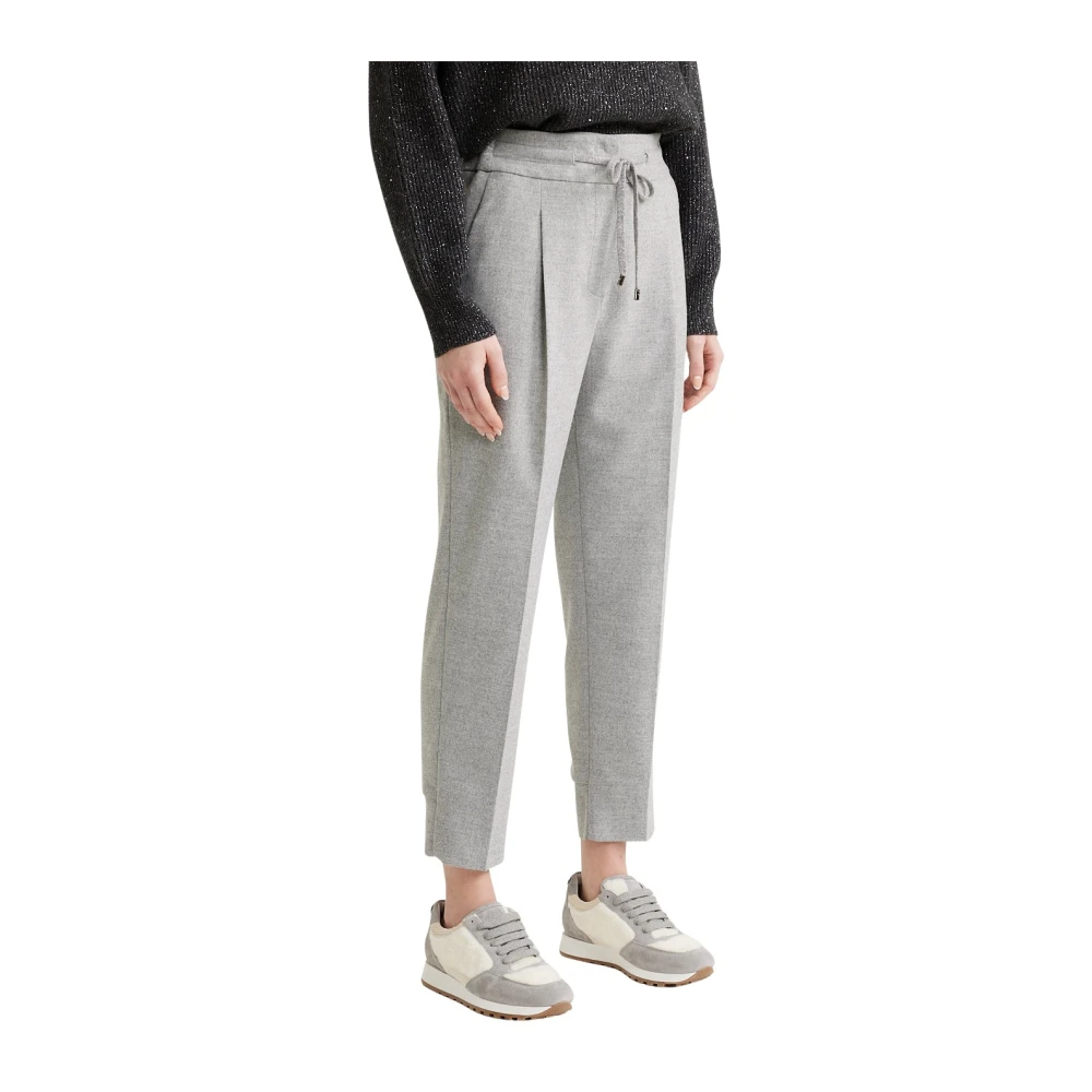 PESERICO Lichte flanellen joggers Gray Dames