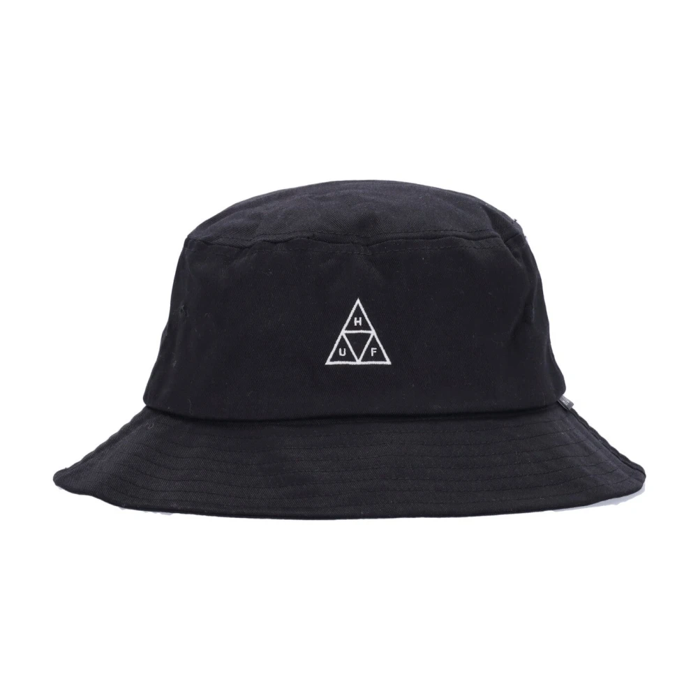 HUF Zwarte Bucket Hat met Geborduurd Logo Black Heren