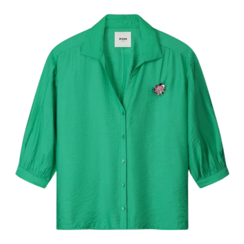 Pom Amsterdam blouses groen Green Dames