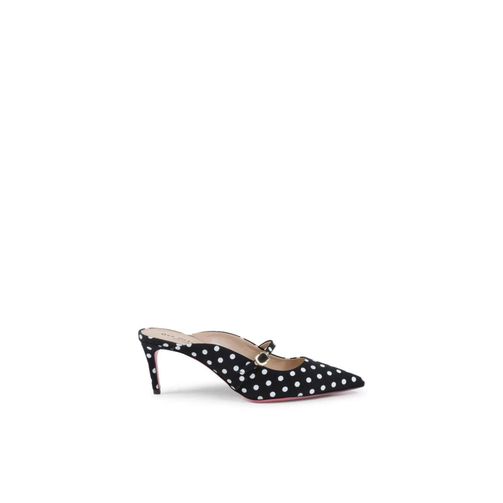 Dee Ocleppo Women's Black Elegant High Heel Pointed Toe Mules