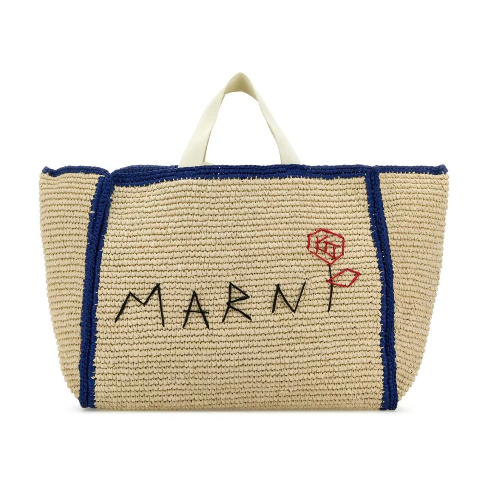 Marni Raffia Shopping Bag Beige Dames