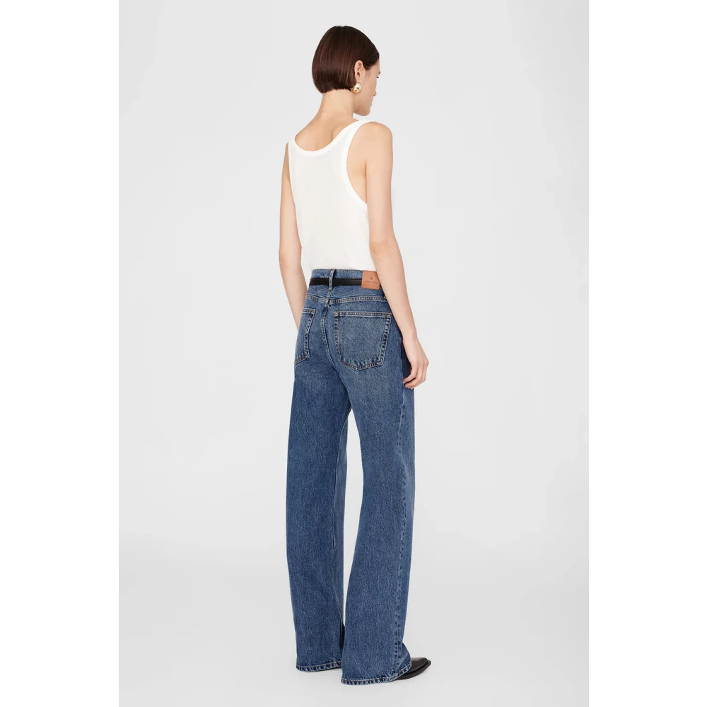 Anine Bing Vintage High-Waisted Wide Leg Jeans Blue Dames