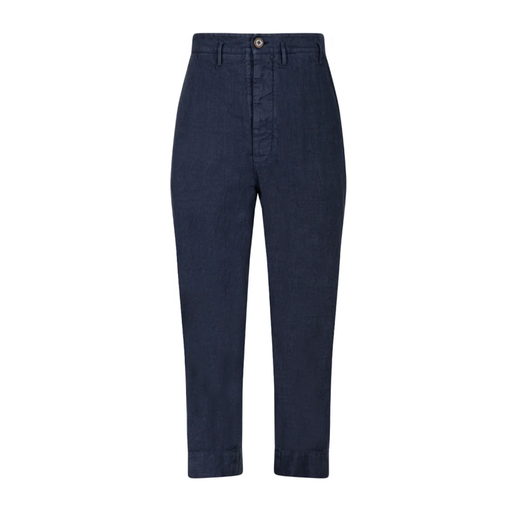Vivienne Westwood Gekleurde Linnen Cropped Cruise Broek Blue Dames