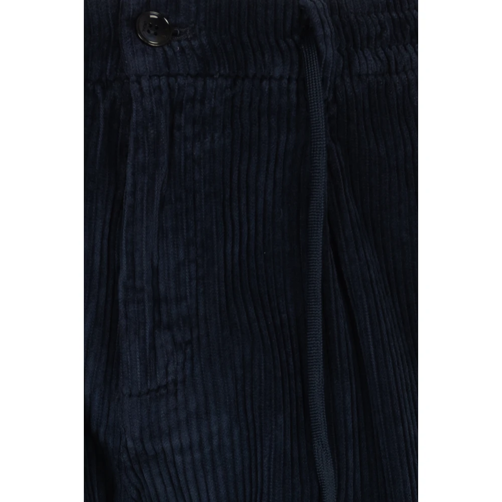 Cruna Blauwe Slim Tapered One Pleat Broek Blue Heren