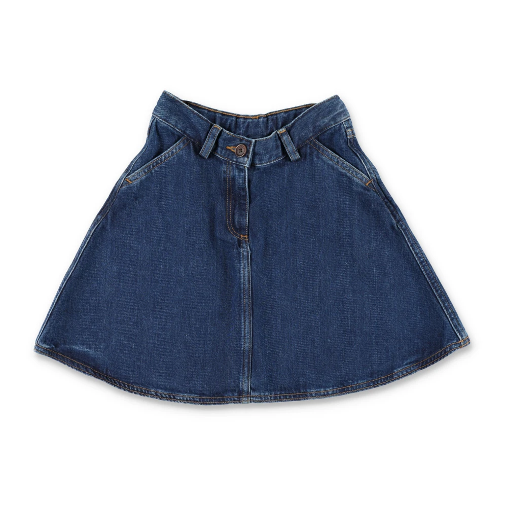 Bonpoint Denim A-linje Kjol med Fickor Blue, Flicka