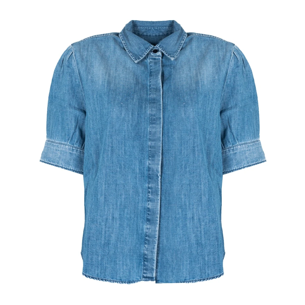 Pinko Denim Overhemd Klassieke Stijl Vintage Blue Dames