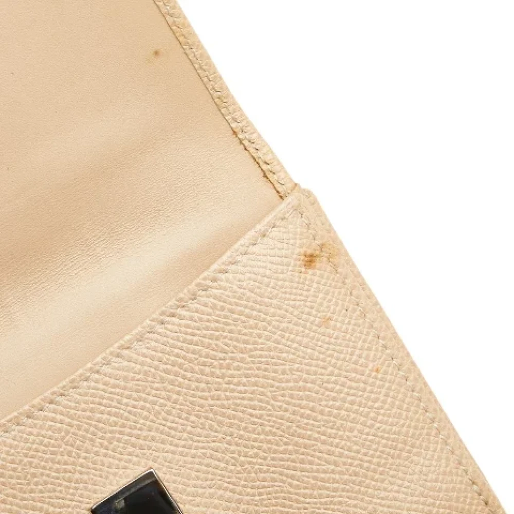 Bvlgari Vintage Pre-owned Leather wallets Beige Dames