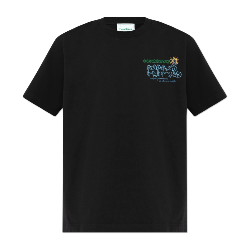 Casablanca Geprint T-shirt Black Heren