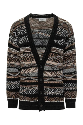Geometrisk Jacquard Kofta