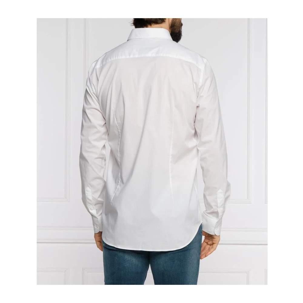 aeronautica militare Witte Slim Fit Adelaar Logo Shirt White Heren
